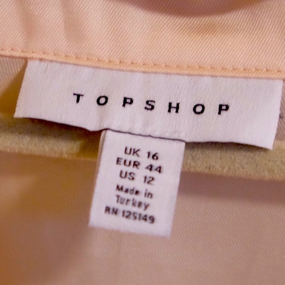 Topshop satin top, in light peach color, size 12. - Picture 2 of 3